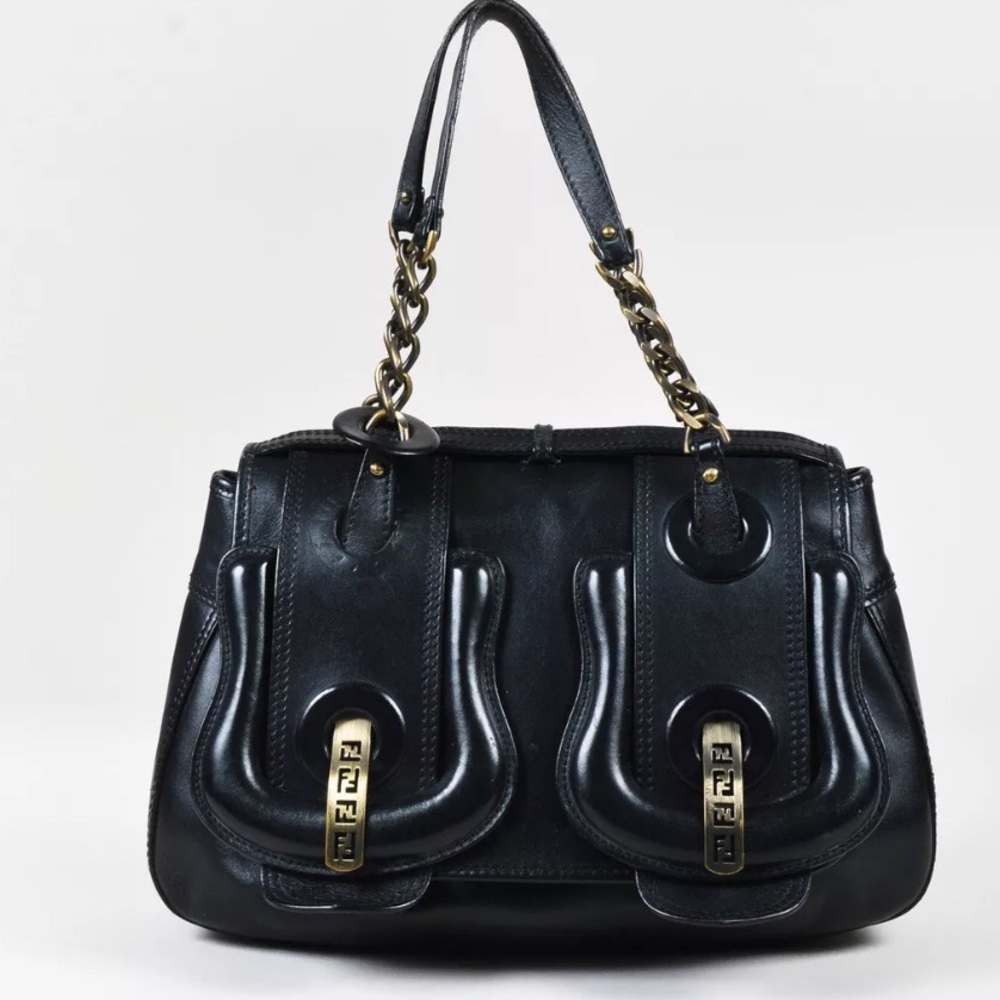 🔥🔥SOLD🔥🔥FENDI leather monogram buckle handbag